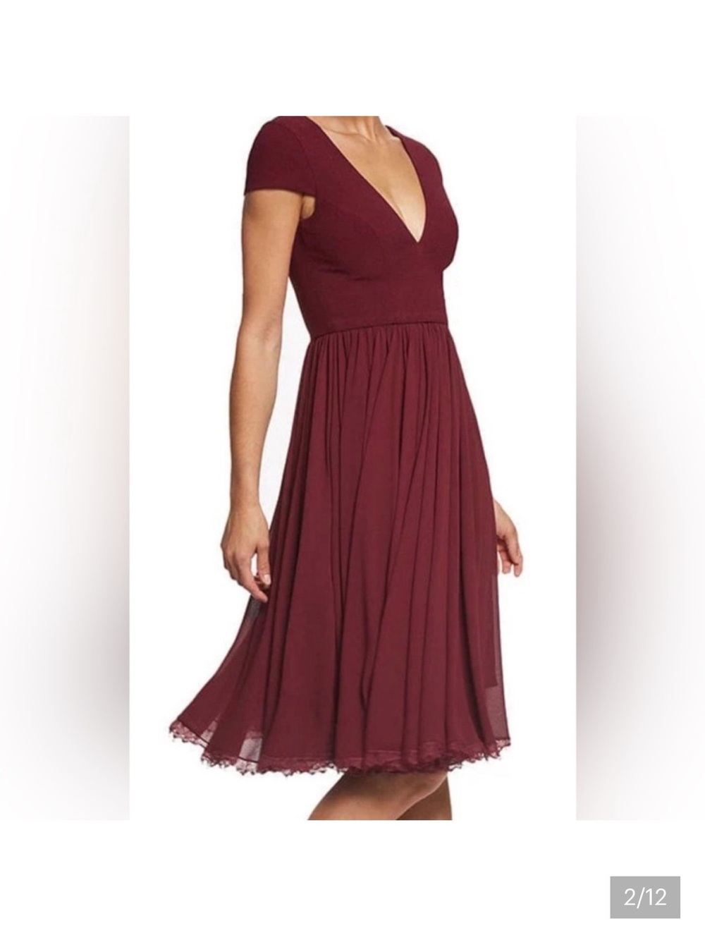 Dress the Population Burgundy Dress